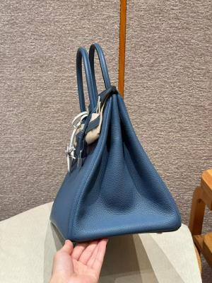 wholesale quality hermes birkin 40 togo blue agate phw